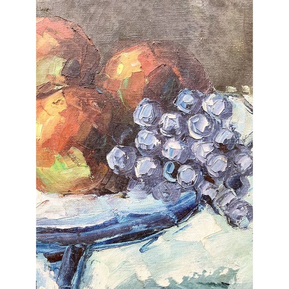 Early 20th-Century Original Framed Oil on Canvas Fruit Presentation Still Life - Picture 4 of 10